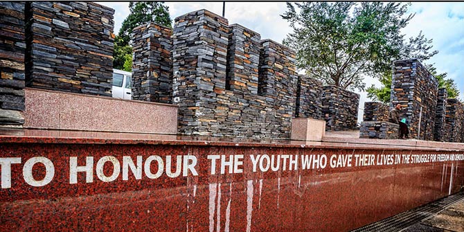 A memorial to the youth killed in the Soweto Uprising in 1976  Photo Credit: GL Craig via Flickr (http://bit.ly/2cSPjzj) CC BY-NC-ND 2.0