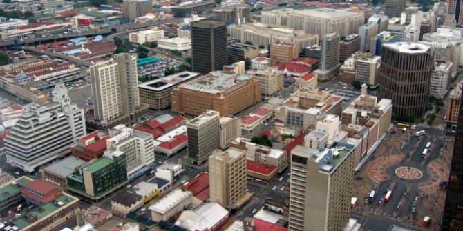A bird's eye view of Johannesburg