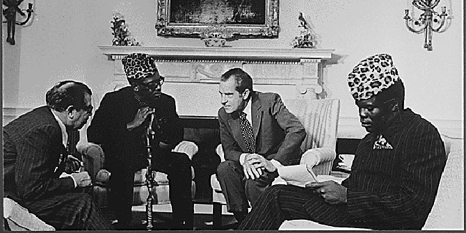 Mobutu Sese Seko and Richard Nixon in Washington DC in October 1973