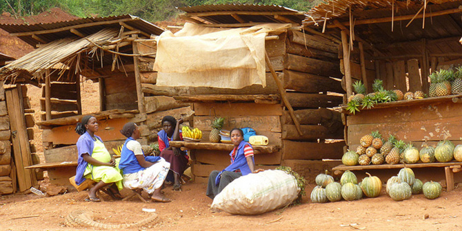 Market stall in rural Uganda