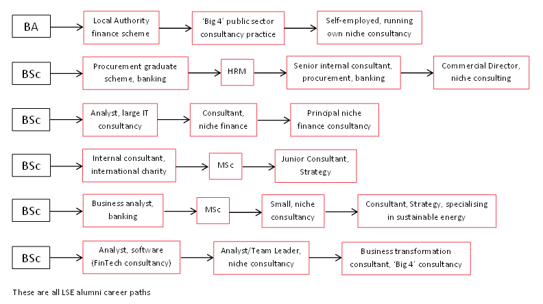 LSE alumni consultancy career path examples