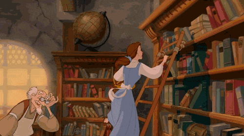 Beauty and the Beast Belle in the library