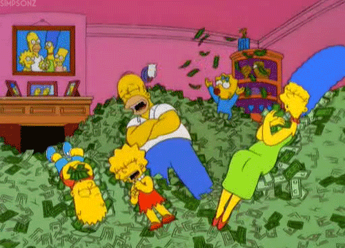 Simpsons rolling in money