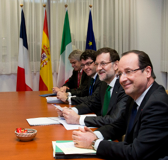 Trilateral meeting between Italy, Spain and France prior to European Council summit, Credit: European Council (CC-BY-SA-3.0)