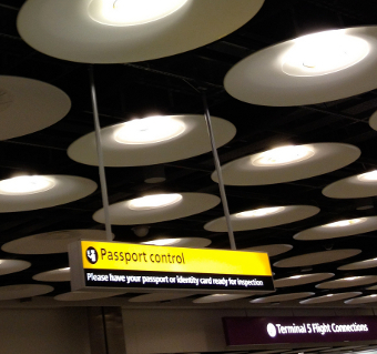 Passport control at Heathrow Airport, Credit: Miasiena (CC-BY-SA-3.0)