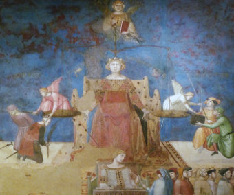 Part of 'The Allegory of Good and Bad Government' by Ambrogio Lorenzetti, Credit: Steven Zucker (CC-BY-SA-3.0)