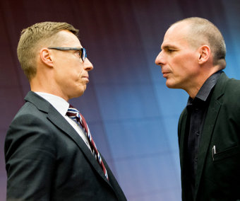 Yanis Varoufakis with Finland's Finance Minister Alexander Stubb, Credit: EU Council Eurozone (CC-BY-ND-NC-SA-3.0)
