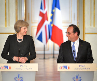 Theresa May meeting François Hollande, Credit: Tom Evans (Crown Copyright)