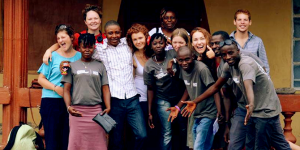 Bella with her team of international and national volunteers in Makeni, Sierra Leone