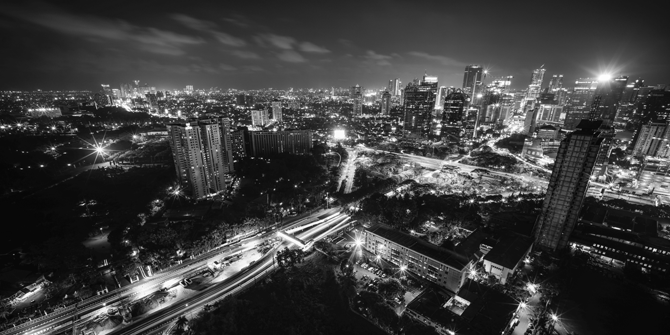 Late night view of the Jakarta skyline