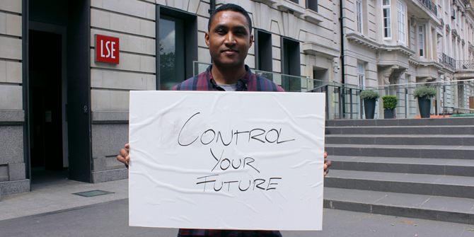 "Control your future" Gerald (LSE Geography & Environment)