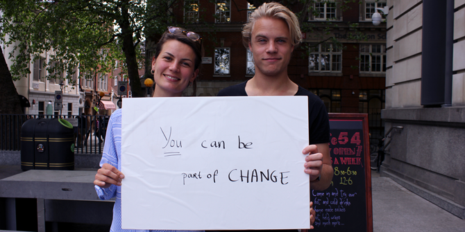 "You can be part of change" - Linde (LSE International Relations) & Max (UCL)