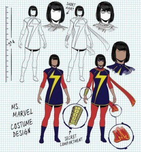 Ms. Marvel costume design by Jamie McKelvie. Marvel Comics.