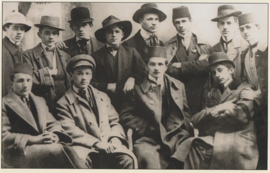 Members of the Young Bosnia movement in 1912. Top right, Nobel prize winner Ivo Andrić.