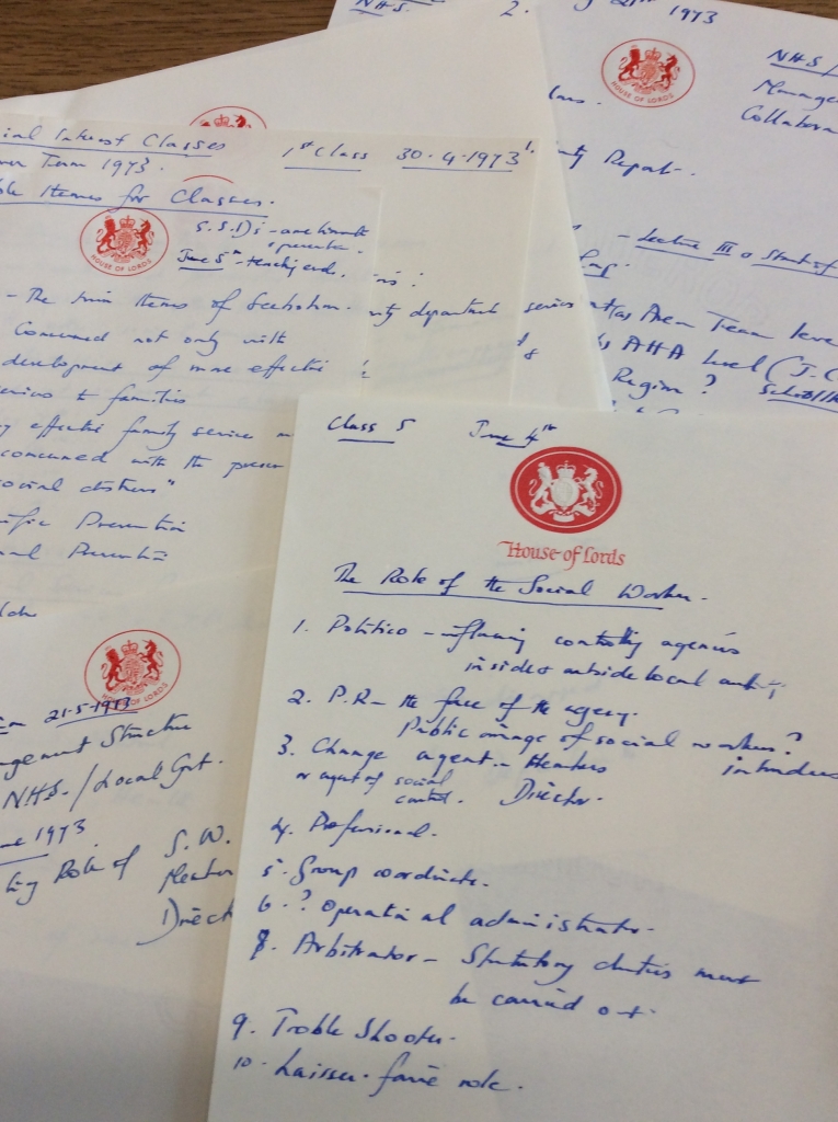 Beatrice Serota's notes. Credit: LSE Library