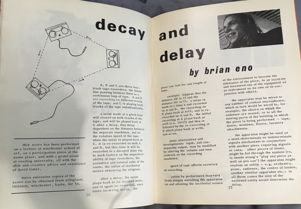 Musician Brian Eno’s experimental score in the summer issue of 1968
