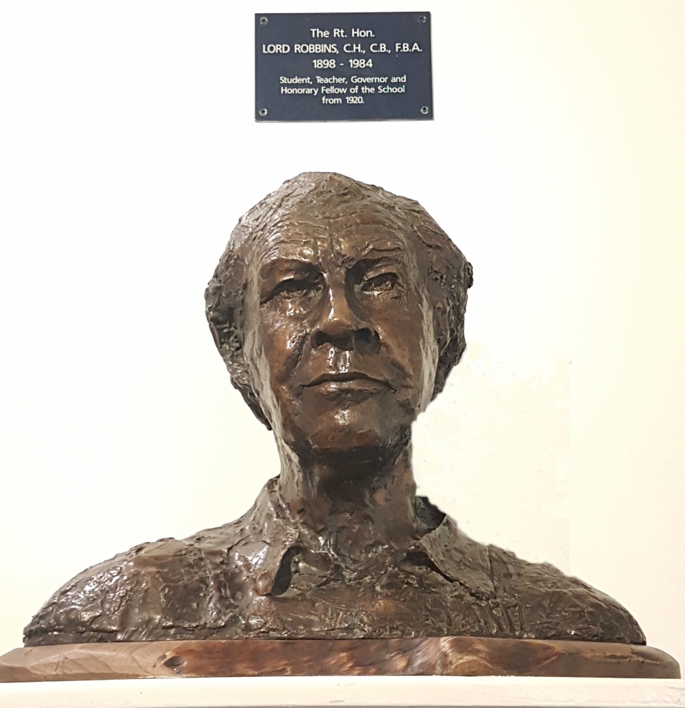 Bust of Lionel Robbins on display in LSE Library. Credit: Sue Donnelly