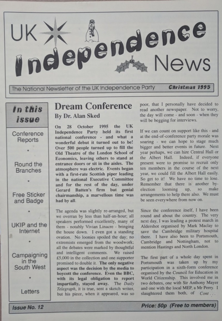 UK Independence news, Christmas 1995. Credit: LSE Library