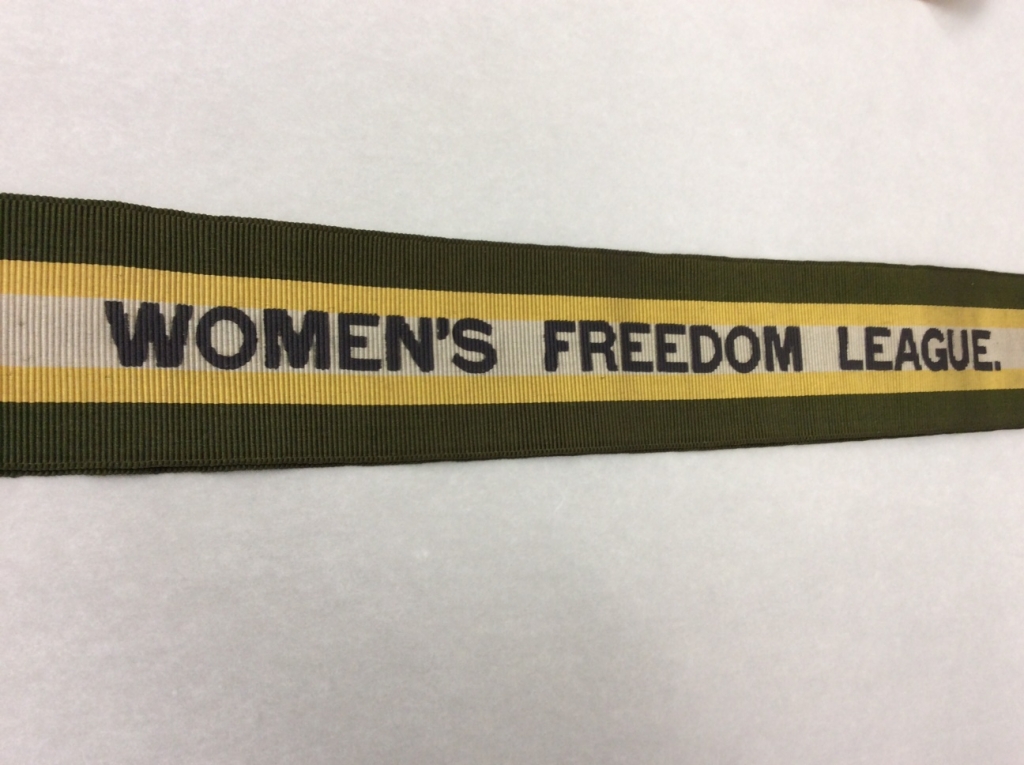 Women's Freedom League sash. Credit: LSE Library