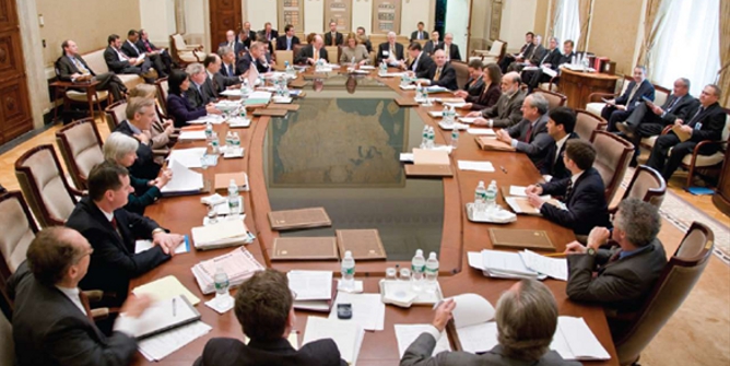 Meeting of the Federal Open Market Committee at the Eccles Building, Washington, D.C. Credit: Federal Reserve Bank of Philadelphia