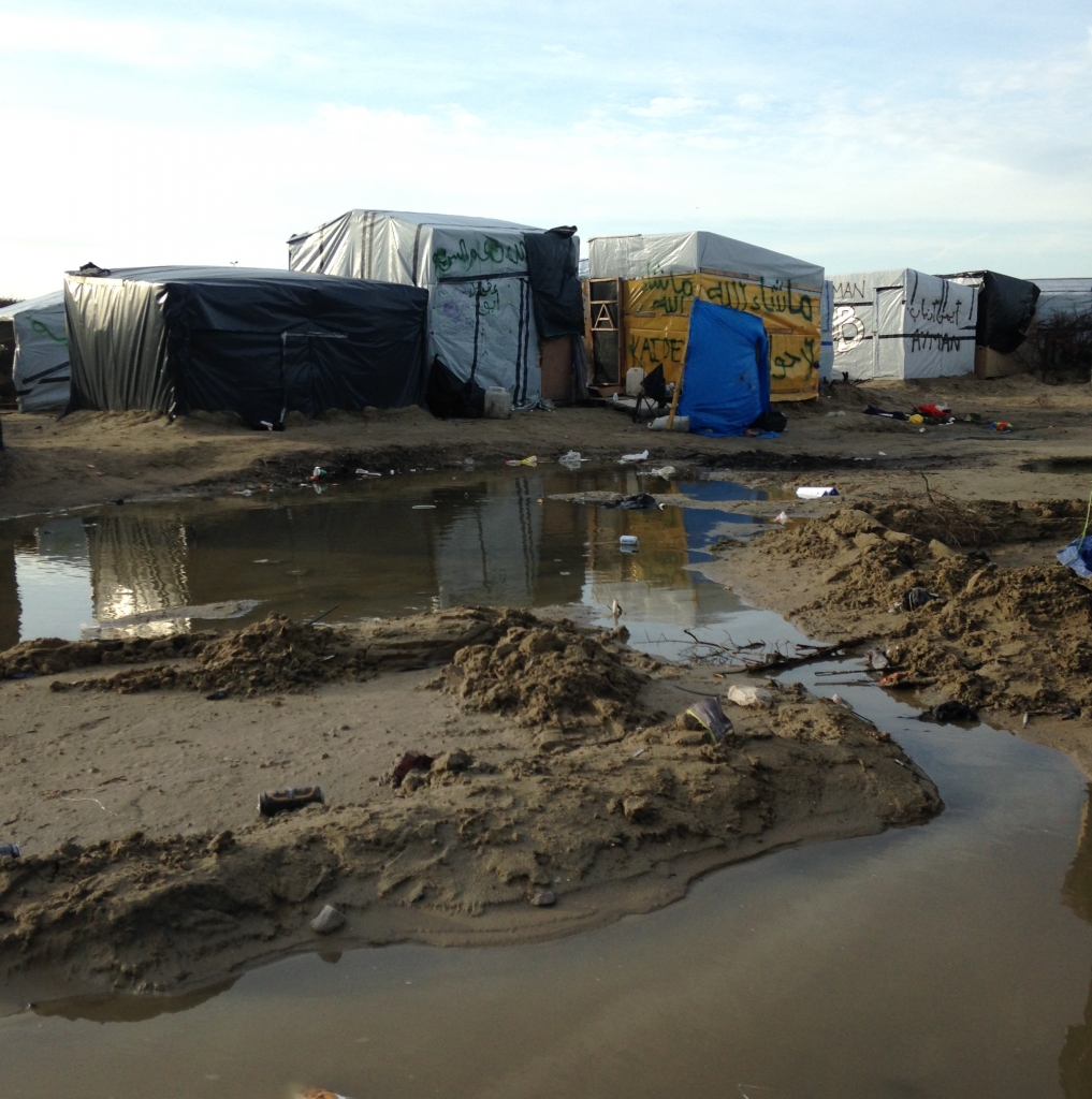 Most of the improvised shelters in the camp are surrounded by mud and waste from almost all directions