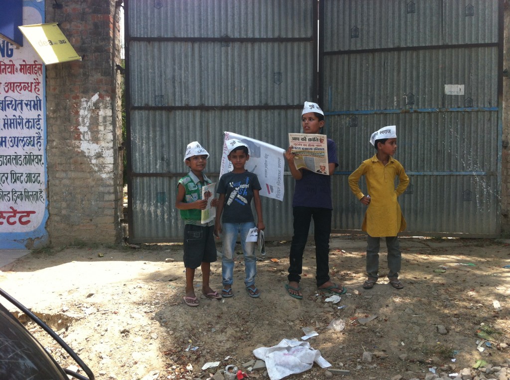 Young supporters of Aam Aadmi Party in Varanasi, May 10 2014