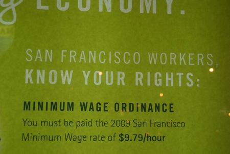 Minimum wage sign