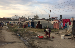 Temporary settlement of the people displaced by the devastating earthquake in April 2015